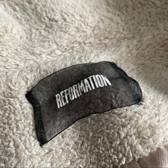 REFORMATION Wolfe Sherpa Shearling Teddy Coat Jacket - Picture 6 of 7